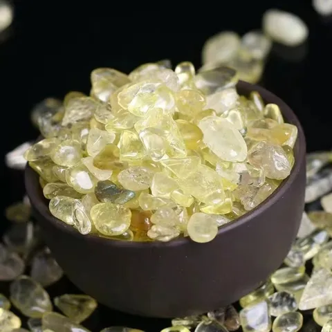 Pierres de Gravier en Cristal de Citrine Brésilienne Naturelle Pour Diffuseur d'Aromathérapie Décoration d'Aquarium Artisanat de Bijoux DIY