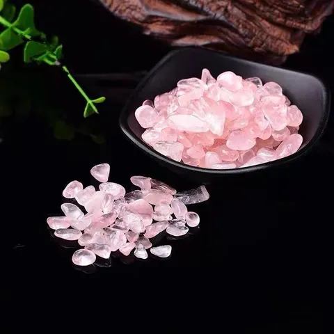 Gravier de Cristal de Quartz Rose Naturel Pierres de Guérison pour Bricolage Bouteille de Vœux Décoration de Maison