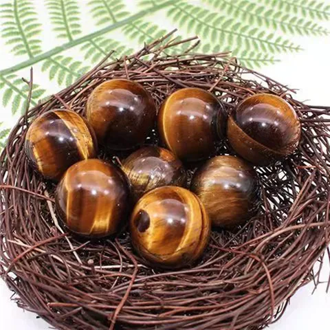 Sphère en Pierre de Cristal d'Œil de Tigre Naturel Spécimen Minéral de Pierre Précieuse Polie Feng Shui Décoration de Bureau à Domicile Cadeau