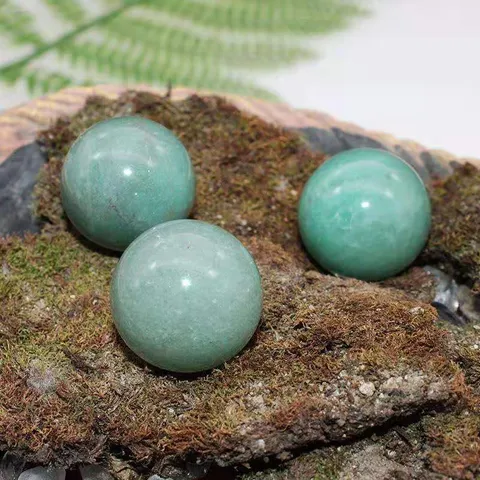 Boule de Cristal en Jade Aventurine Naturel Sphère Pierre Minérale Feng Shui Guérison Décoration de Bureau