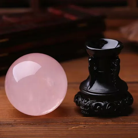 Boule de Cristal en Quartz Rose Naturel Sphère de Pierre Polie Pour Décoration de Maison Guérison Méditation Feng Shui Ornement Cadeau