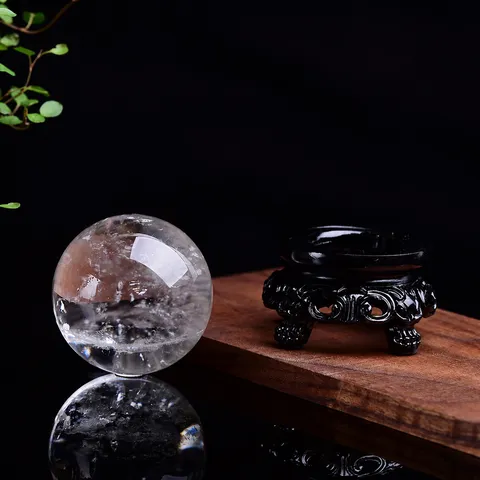 Boule de Cristal Blanc Naturel Sphère Minérale Guérison Pierre de Quartz Décoration de Bureau à Domicile Ornements