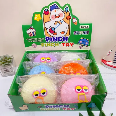 Cute Cartoon Big Eye Eyeball Squishy Toy Soft Rubber Q Elastic Decompression Venting Toy Stress Relief Toy For Kids