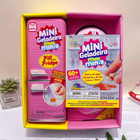 Creative Mini Fridge Blind Box Toy Set Cute Children Pretend Play Miniature Refrigerator Toy With Accessories