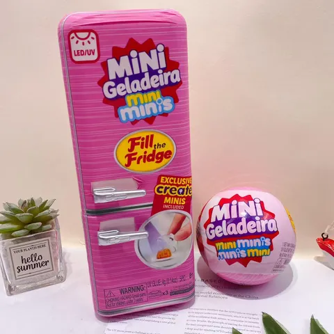 Creative Mini Fridge Blind Box Toy Set Cute Children Pretend Play Miniature Refrigerator Toy With Accessories