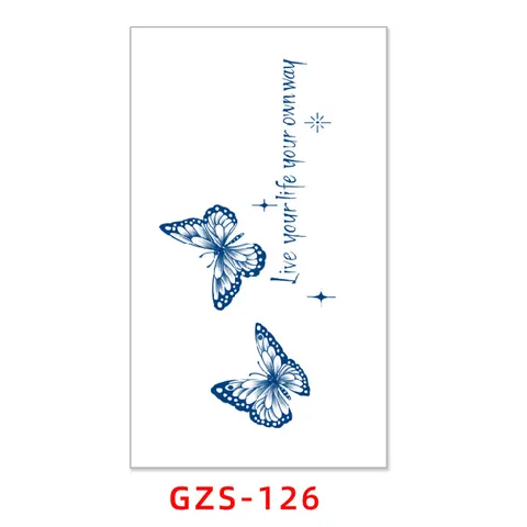 Pegatina de Tatuaje Temporal Impermeable de Jugo Herbal con Diseño de Letras y Flores, Arte Corporal Duradero para Mujeres y Hombres