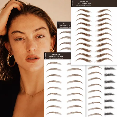Pegatinas de Tatuaje de Cejas Simuladas Impermeables Efecto Pelo Natural De Larga Duración Maquillaje de Ojos Cosméticos Mujeres Herramientas de Belleza