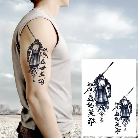 Hoja de Adhesivo de Tatuaje Temporal Impermeable Brazo Completo Arte Corporal Diseño de Tatuaje Falso Para Hombres y Mujeres