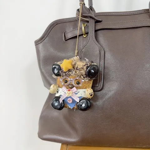 Handmade Cute Pod Bear Doll Bag Pendant Car Hanging Creative Decoration Plush Toy Gift