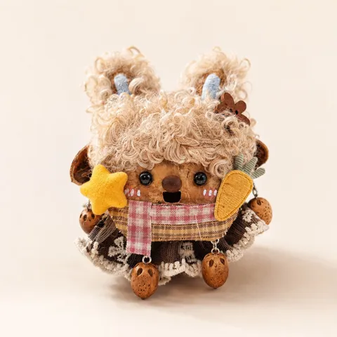 Sac de Matériel de Pendentif de Poupée de Gousse Entada Bricolage Fait Main Pendentif de Sac de Poupée en Peluche Mignonne Créative Cadeau