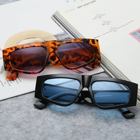 Mode Quadratische Rahmen Sonnenbrille Für Damen Herren PC AC Material UV400 Schutz Geleefarbe Strandurlaub Sonnenbrille Vintage Hip Hop Brillen
