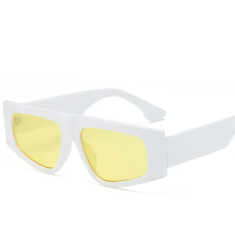 Mode Quadratische Rahmen Sonnenbrille Für Damen Herren PC AC Material UV400 Schutz Geleefarbe Strandurlaub Sonnenbrille Vintage Hip Hop Brillen