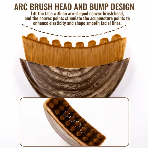 Crescent Lymphatic Contour Massage Brush Facial Lifting Neck Care Beauty Tool Large Plastic Manual Massager