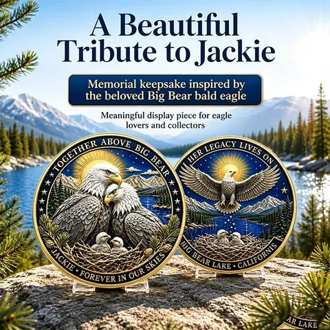 Jackie Bald Eagle Memorial Coin Metal Collectible Commemorative Coin Relief Art Souvenir Gift Desk Decor