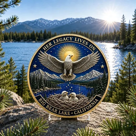 Jackie Bald Eagle Memorial Coin Metal Collectible Commemorative Coin Relief Art Souvenir Gift Desk Decor