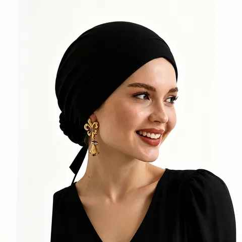 Unisex Mercerized Cotton Turban Cap Elastic Head Cover Scarf Base Hat Stretchy Chemotherapy Cap Breathable Headwear