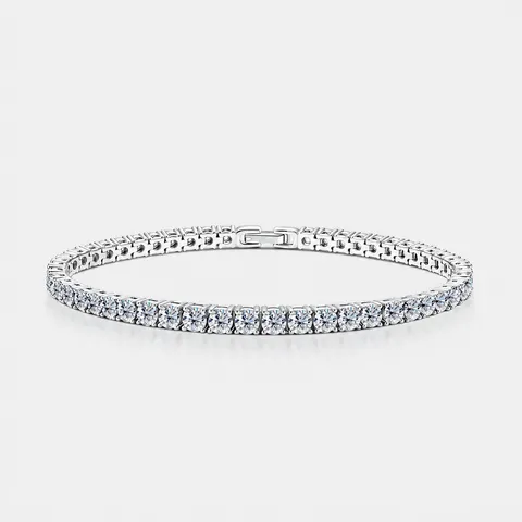 Luxueux Bracelet Tennis en Argent Sterling 925 pour Femme Diamant de Laboratoire Pavé Plaqué Or Blanc Bracelet Chaîne Élégant Bijoux Cadeau