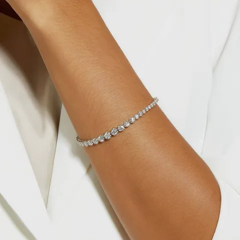 Luxury D Color Moissanite Tennis Bracelet 925 Sterling Silver Rhodium Plated Round Cut Inlaid Jewelry Wrist Chain For Women