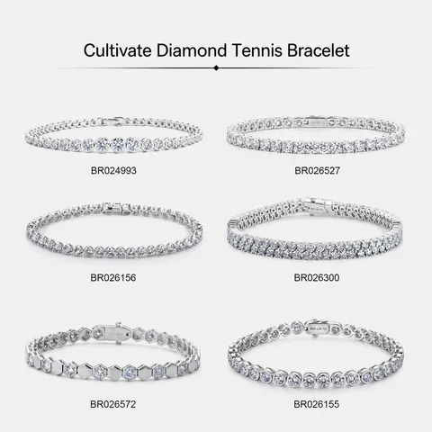 Luxury D Color Moissanite Tennis Bracelet 925 Sterling Silver Rhodium Plated Round Cut Inlaid Jewelry Wrist Chain For Women