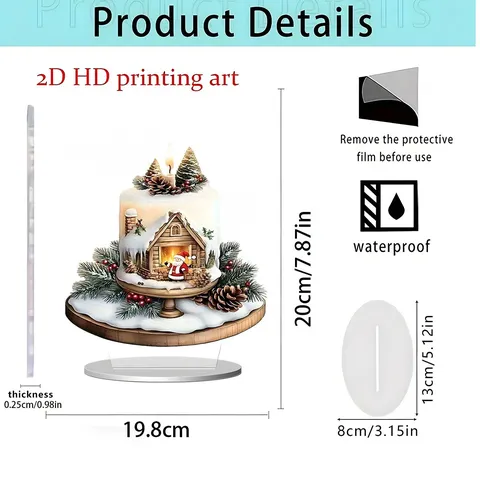 Acrylic Christmas Castle House Desktop Ornament Festive Tabletop Decor Acrylic Craft For Home Office Holiday Party