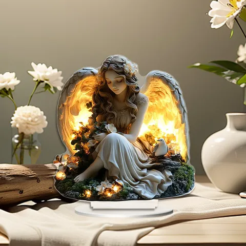 Acrylic Fantasy Angel Desktop Ornament Waterproof Wear Resistant Tabletop Decor Clear Desk Art Figurine Gift