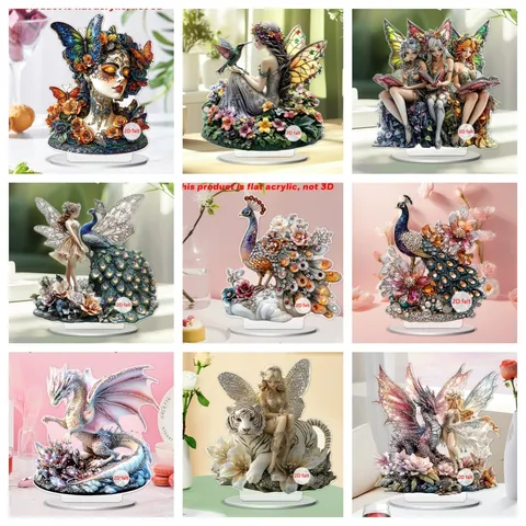 Acrylic Fantasy Angel Desktop Ornament Waterproof Wear Resistant Tabletop Decor Clear Desk Art Figurine Gift
