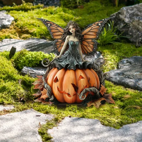 Halloween Ακρυλικό Μάγισσα Νεράιδα Κολοκύθα Διακοσμητικός Πασσάλος Εδάφους Γλάστρα Φυτό Διακόσμηση Αυλή Σήμα Πάρτι Στολίδι
