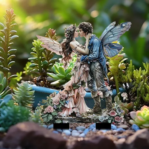 Acrylic Fairy Garden Stake Princess Prince Fantasy Elf Flower Plant Pot Outdoor Yard Decorative Ornament