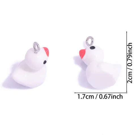 Cute Resin Duck Pendants For DIY Jewelry Making Colorful Animal Charms For Handmade Necklace Keychain Craft Accessories For Women Girls
