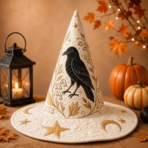Sombrero de Bruja de Halloween Sombrero de Disfraz de Mago Mágico Estampado Digital Acolchado Gorra de Cosplay de Fiesta Sombreros Decorativos de Vacaciones