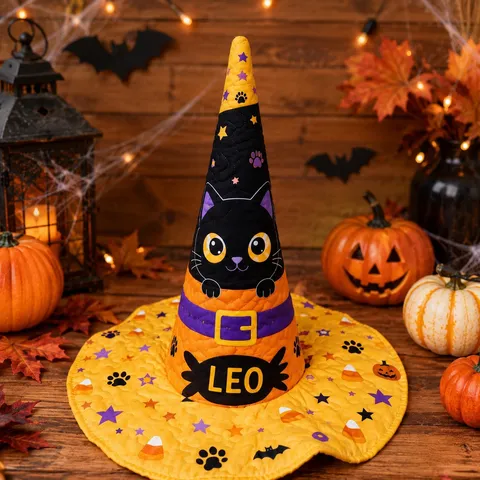 Sombrero de Bruja de Halloween Sombrero de Disfraz de Mago Mágico Estampado Digital Acolchado Gorra de Cosplay de Fiesta Sombreros Decorativos de Vacaciones