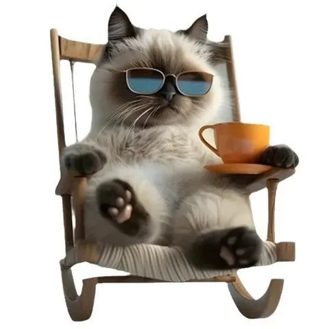 Cute Cat Acrylic Car Hanging Ornament Cartoon Rocking Chair Coffee Cat Bag Charm Decorative Pendant For Home Auto