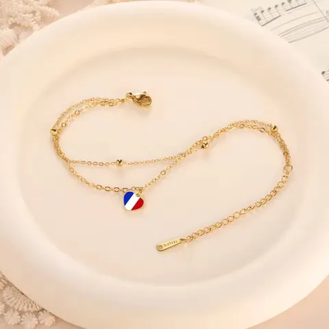 Colgante Corazón Bandera de Acero Inoxidable 304 para DIY Joyería Llavero Pulsera Amuletos Bandera Nacional Forma de Corazón Hechos a Mano para Hombre Mujer