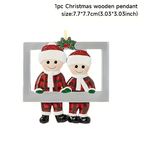 Acrylic Christmas Family Hanging Ornament Holiday Party Home Indoor Tree Wall Decoration New Year Gift Pendant
