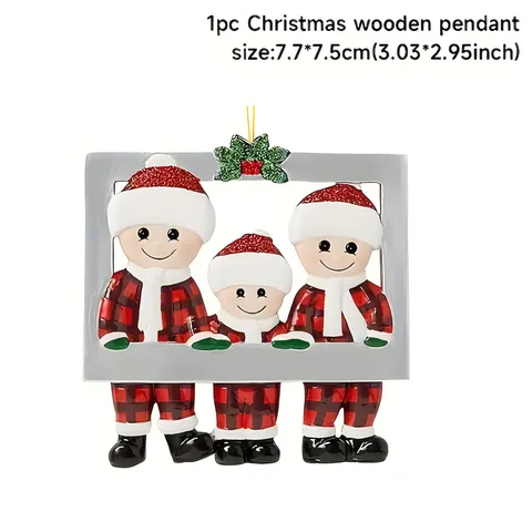 Acrylic Christmas Family Hanging Ornament Holiday Party Home Indoor Tree Wall Decoration New Year Gift Pendant