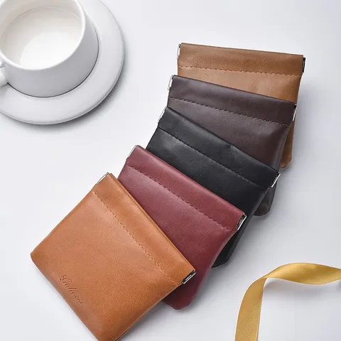 Mini PU Leather Cosmetic Bag Portable Small Makeup Pouch Lipstick Cable Storage Bag Travel Toiletry Organizer