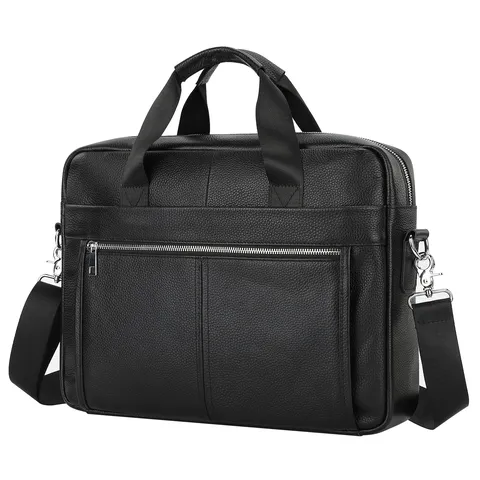 Men Genuine Leather Business Briefcase Laptop Bag Top Layer Cowhide Urban Minimalist Large Capacity Shoulder Messenger Bag