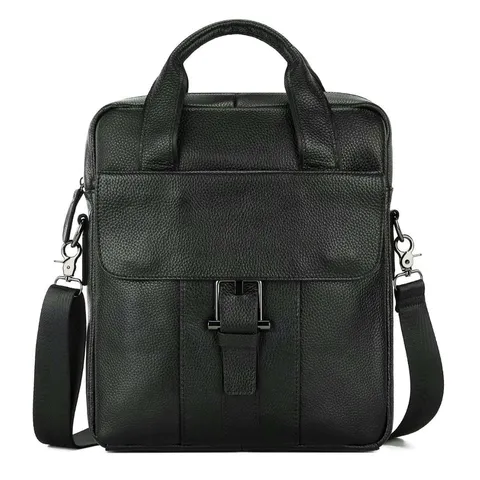 Genuine Leather Men Business Briefcase Top Layer Cowhide Handbag Laptop Bag Messenger Shoulder Bag For Commute