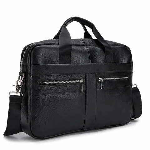Borsa da Lavoro in Vera Pelle da Uomo Borsa per Laptop 14 Pollici Borsa a Mano per Commuter d'Affari Borsa a Tracolla Resistente all'Usura