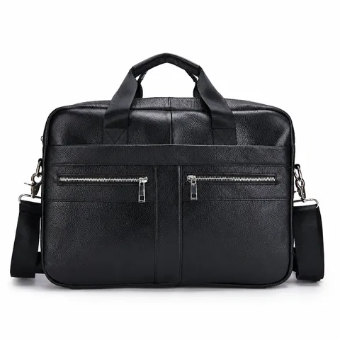 Borsa da Lavoro in Vera Pelle da Uomo Borsa per Laptop 14 Pollici Borsa a Mano per Commuter d'Affari Borsa a Tracolla Resistente all'Usura