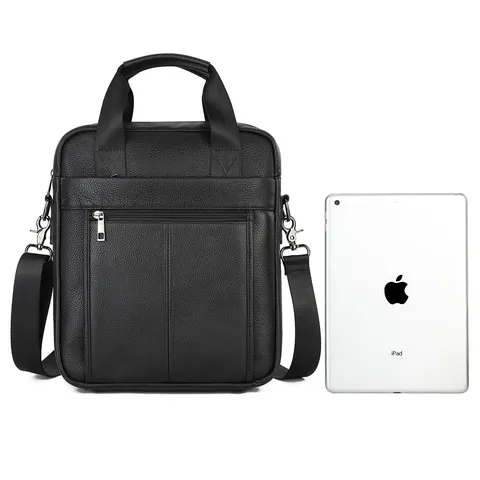 Sac à Main d'Affaires en Cuir Véritable de Vachette pour Hommes Grande Capacité Sac Bandoulière Imperméable Casual