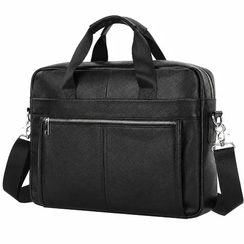 Men Genuine Leather Briefcase Business Travel Laptop Bag Handbag Messenger Shoulder Bag For Office Commute