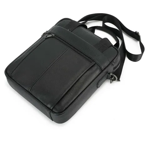 Sac à Main d'Affaires en Cuir Véritable de Vachette pour Hommes Grande Capacité Sac Bandoulière Imperméable Casual