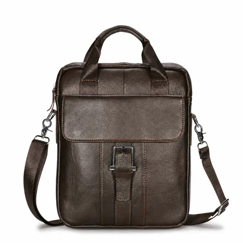 Men's Business Briefcase Vintage Top Layer Cowhide Leather Laptop Bag Casual Shoulder Crossbody Bag For Men Commuting