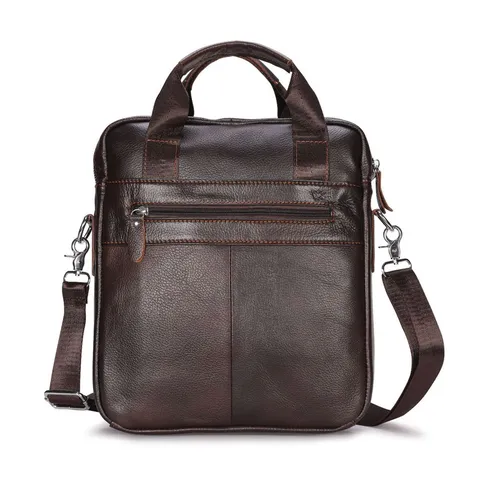 Men's Business Briefcase Vintage Top Layer Cowhide Leather Laptop Bag Casual Shoulder Crossbody Bag For Men Commuting