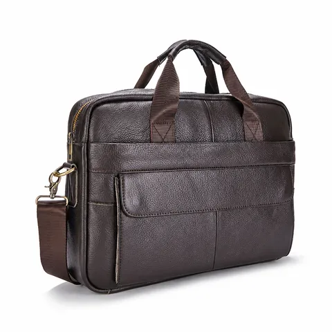 Genuine Leather Men Briefcase Business Laptop Bag Vintage Large Capacity Handbag Messenger Bag For Work