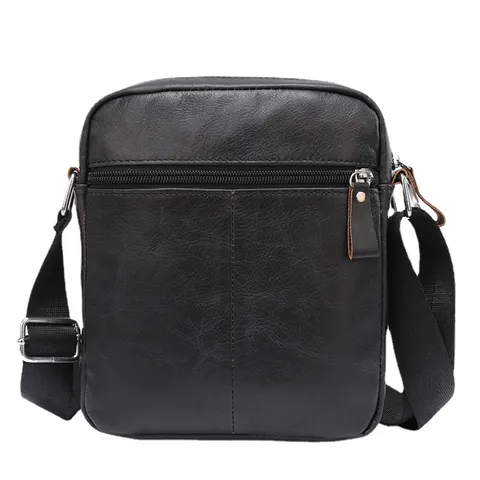 Men's Genuine Leather Shoulder Bag Vintage Top Layer Cowhide Crossbody Messenger Bag Business Casual Small Tote Bag