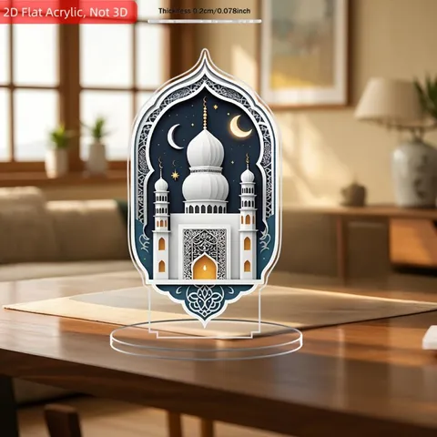 Acrylic Crescent Moon Castle Ornament Festival Tabletop Decorative Sign Minimalist Home Decor Tabletop Display