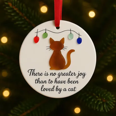 Ornement Suspendu Arbre de Noël Acrylique Mignon Chat Chien Art Imprimé Fête Maison Décor Cadeau
