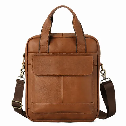 Men Genuine Leather Crossbody Bag Vintage Top Layer Cowhide Business Casual Shoulder Bag Messenger Bag For Men